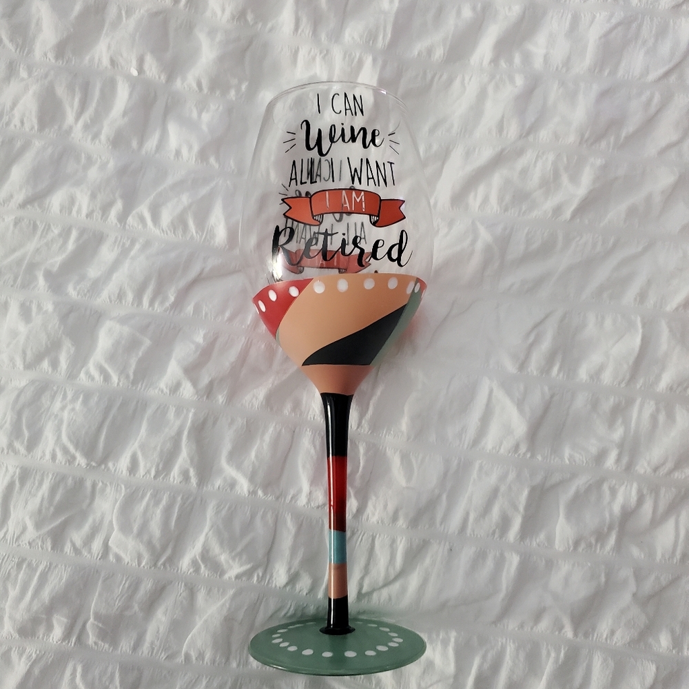 Retirement Wine Glass Gift Box - Green and Red